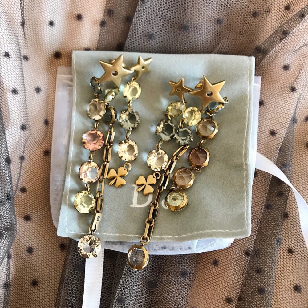 Christian Dior long crystal earring